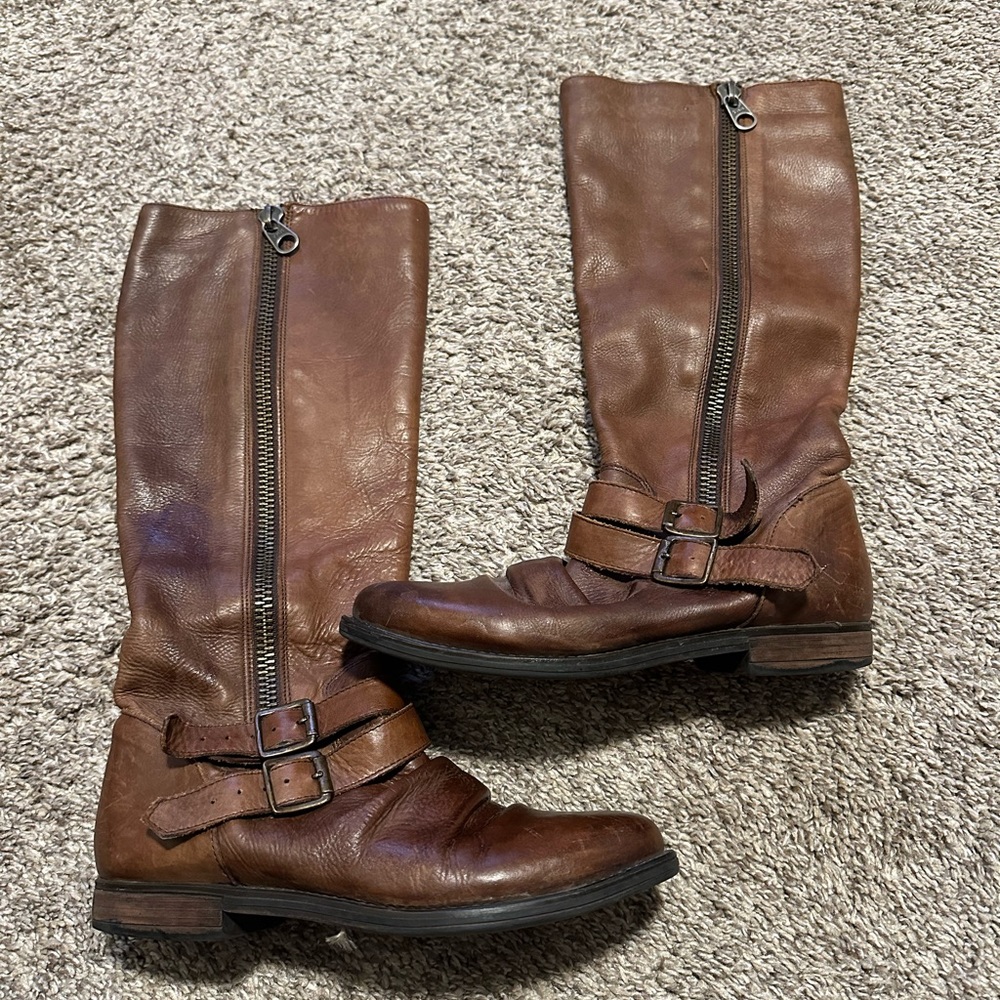 Women’s tall riding leather boots, Steve Madden, 7.5 , brown